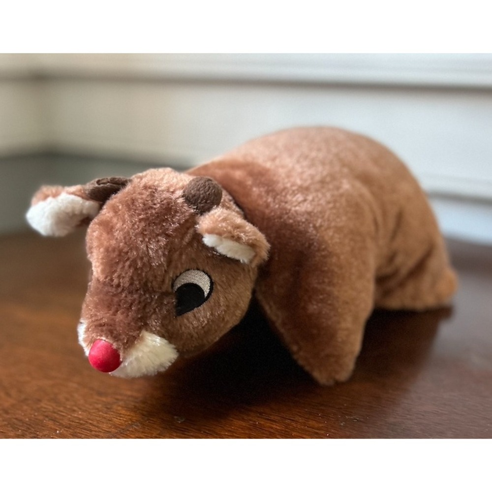 Pillow Pets Rudolph the Red-Nosed Reindeer Plush Holiday Stuffed Animal Brown